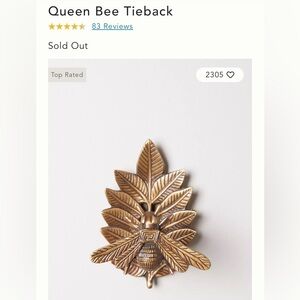 Anthropologie Queen Bee Tieback